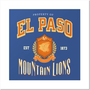 El Paso, Vintage College Design – Mountain Lions Posters and Art